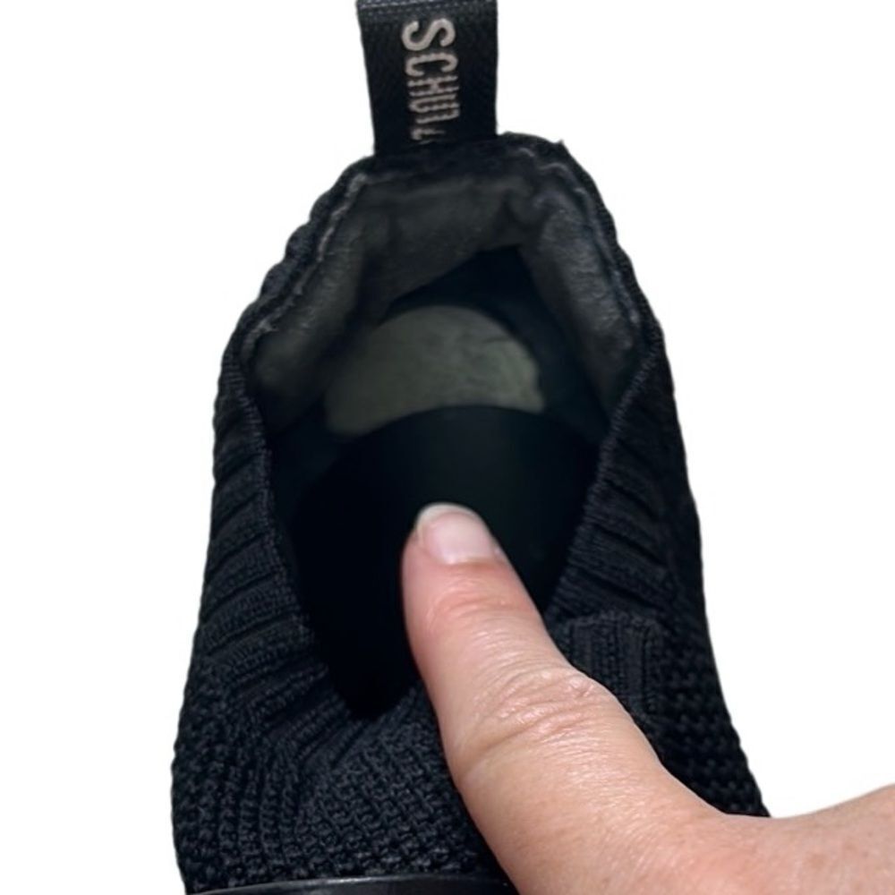 Schutz - Tennis Platform Shoes w/ Logo Strap, Knit, Slip On - Size 7.5, Black - Picture 15 of 16